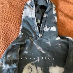 Collusion Oversized Grey Tie-Dye Hoodie
